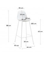 ALAY asiento h 65 o 75 cm taburete en metal y polipropileno y asiento en cuero ecológico