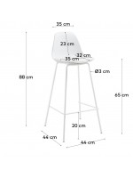 ALAY assise h 65 ou 75 cm tabouret en métal et polypropylène et assise en éco-cuir maison cuisine bar meubles design contrat