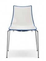 ZEBRA BICOLORE color choice in two-color polymer 4 chromed legs or painted home living contract chair