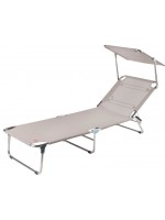 POLO avec parasol en aluminium et choix de chaise longue pliante de couleur pour une utilisation domestique ou contractuelle