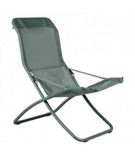 DORA in aluminum and texfil fabric relax armchair anatomic deckchair for home or contract use