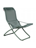 DORA in aluminum and texfil fabric relax armchair anatomic deckchair for home or contract use