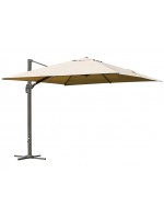 FAVORY Parasol 300x400 en aluminium blanc et toile sable