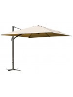 FAVORY Regenschirm 300x400 aus weißem Aluminium und sandfarbenem Tuch