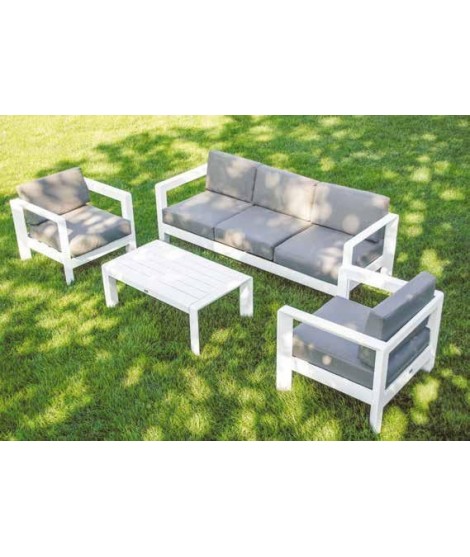 CHACE div 3 posti e 2 poltrone e tavolino set salotto in alluminio scelta colore per esterno casa giardino terrazzi e locali