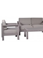 CHACE div 3 posti e 2 poltrone e tavolino set salotto in alluminio scelta colore per esterno casa giardino terrazzi e locali