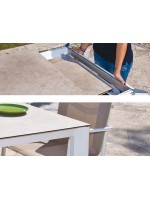 EMINEM table en aluminium extensible pour terrasses de jardin résidence hôtel bar restaurants contrat