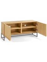 TANA in natural oak wood sideboard tv cabinet 2 doors storage cabinet