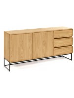 TANA  in natural oak wood sideboard 2 doors and 3 drawers design living