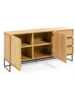 TANA  in natural oak wood sideboard 2 doors and 3 drawers design living