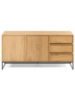 TANA  in natural oak wood sideboard 2 doors and 3 drawers design living