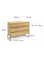 TANA chest of drawers in natural oak wood home design