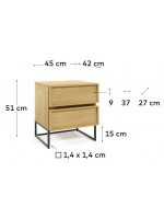 TANA bedside table in natural oak wood home design