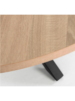 ESNA tavolo diam 120 cm piano in legno e base in metallo nero design