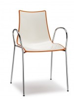 ZEBRA bicolore con braccioli in polimero 4 gambe scelta colore sedia design arredamento casa contract