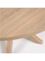 BELEN tavolo diam 120 cm piano in legno e base in metallo color legno design