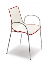 ZEBRA bicolore con braccioli in polimero 4 gambe scelta colore sedia design arredamento casa contract