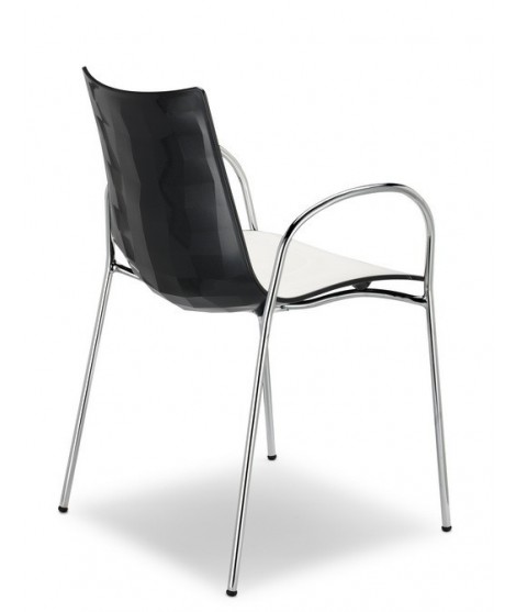 ZEBRA bicolore con braccioli in polimero 4 gambe scelta colore sedia design arredamento casa contract