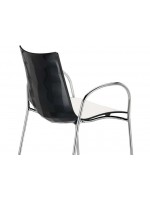 ZEBRA bicolore con braccioli in polimero 4 gambe scelta colore sedia design arredamento casa contract