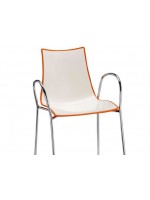 ZEBRA bicolore con braccioli in polimero 4 gambe scelta colore sedia design arredamento casa contract