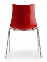 ZEBRA bicolore con braccioli in polimero 4 gambe scelta colore sedia design arredamento casa contract