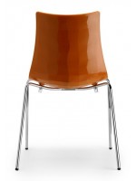 ZEBRA bicolore con braccioli in polimero 4 gambe scelta colore sedia design arredamento casa contract