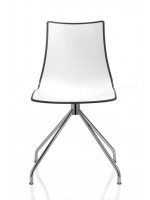 ZEBRA BICOLORE con trespolo scelta colore in polimero struttura girevole in acciaio cromato sedia casa living contract