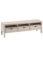 JAGO 165 cm TV cabinet in solid acacia wood with a bleached finish