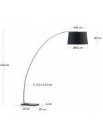 ALASCA lampadaire en métal doré et marbre noir et abat-jour en coton design home office