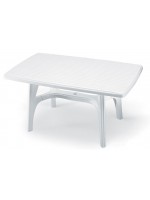 PRESIDENT1800 fixed table 180x95 in white resin rectangular for outdoor garden or terrace