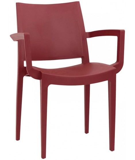 ALIA with armrests Stackable chair in polypropylene for frozen yogurt bar outside hotel restaurants