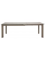 TANIM 140x90 extendable 230 in white crystal and structure in white painted metal design table
