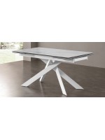 PORT tavolo da 160x90 cm allungabile 240 cm con piano in vetroceramica e struttura in metallo verniciato