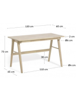 DADAY desk table in solid rubber wood