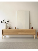 LANIA porta tv 200x35 in legno di rovere naturale design casa living