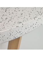 ALESSANDRIA table blanche pour intérieur ou extérieur plateau en pierre fixe