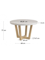 ALESSANDRIA white table for indoor or outdoor fixed stone top