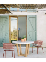 ALESSANDRIA white table for indoor or outdoor fixed stone top