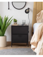 LAMA industrial design black metal bedside table