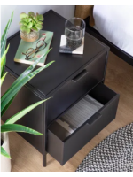 LAMA industrial design black metal bedside table