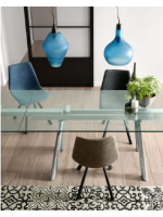ABENCIA graphite ou taupe en daim et structure métallique chaise design living home studio contrat