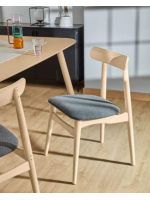 ARPEGGIO Chaise design nordique en bois naturel beige ou gris