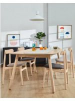 ARPEGGIO Chaise design nordique en bois naturel beige ou gris