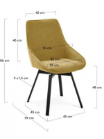 FRED swivel chair color choice in fabric and metal legs for home or contract professional offices hotels