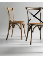 Choix de couleur de SALINA en bois d’orme avec le siège chaise de rotin naturel