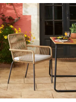 CLEO nera o beige in corda sedia di design per interno o esterno