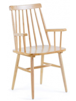 TRESS chair with natural or black or white wooden armrests in a rustic country style