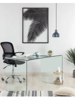 BURANO scrivania table 125x70 in glass glass transparent temperature