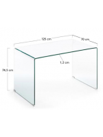 BURANO scrivania table 125x70 in glass glass transparent temperature