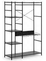 LIBERA 120x182 cm open bookcase or wardrobe in black metal